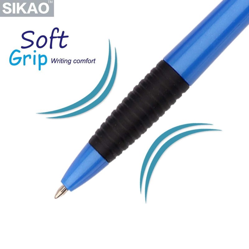 Sikao Pens Bulk, 60 Pack Gripped Slimster Ballpoint Pens Black Ink 1.0mm Medium Point Smooth Writing, Click Pens with Comfort Grip for Teachers, Students, Restaurant Servers, School & Office Use - Image 3